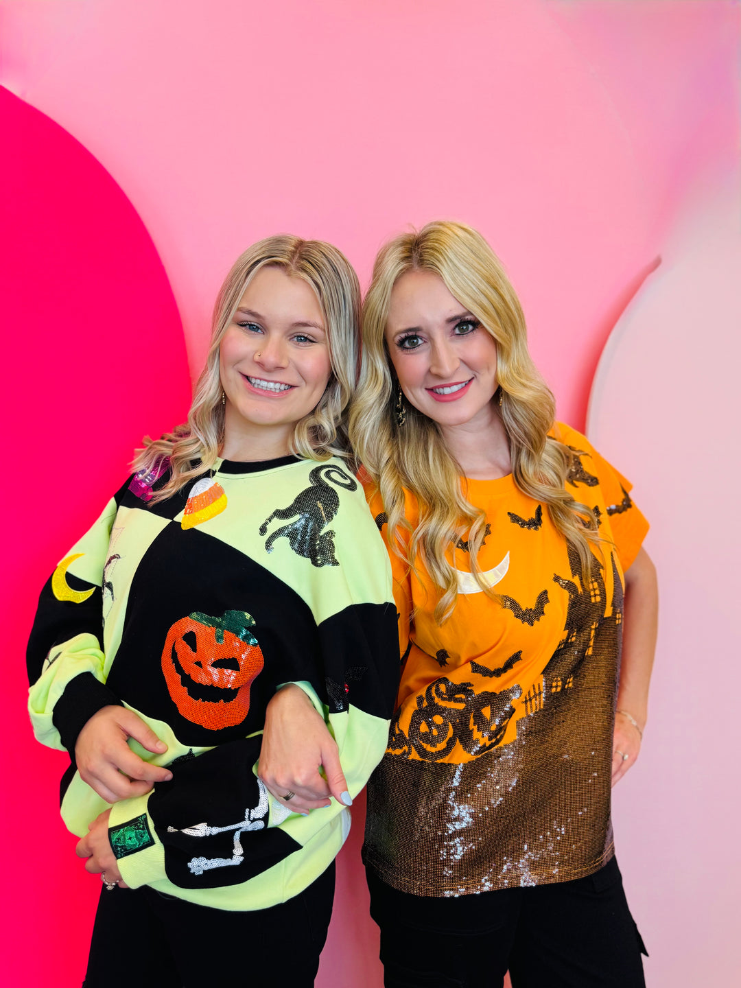 Queen Of Sparkles Orange & Black Halloween House Tee