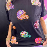 Football Helmet Sequin Top