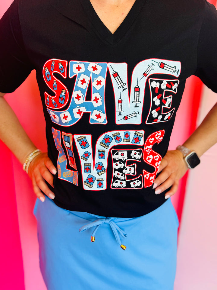 Save Lives V-Neck Tee