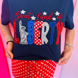 Sweet Land Of Liberty Appliquéd Tee