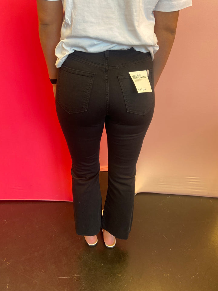 Black High Rise Kick Flare Jeans