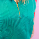 Kelly Green Quarter Zipper Mini Dress