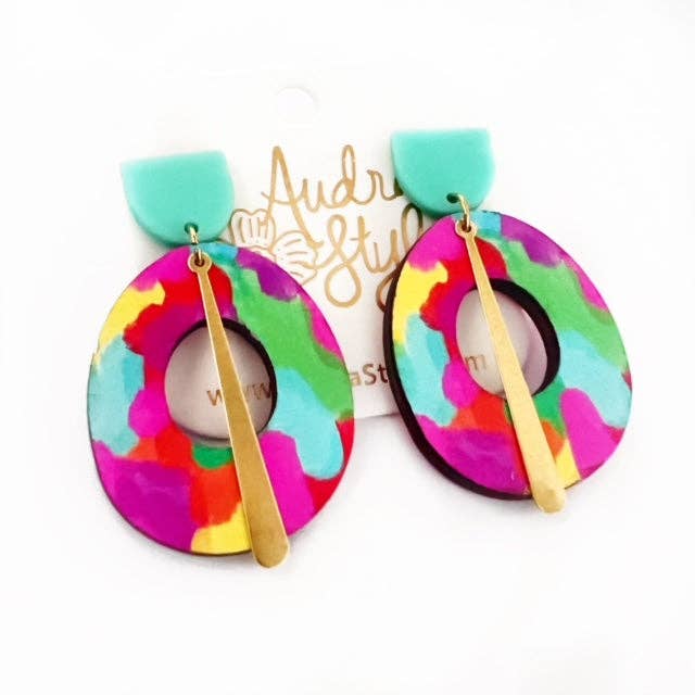 Bold Colorful Dangle Earrings from Audra Style 