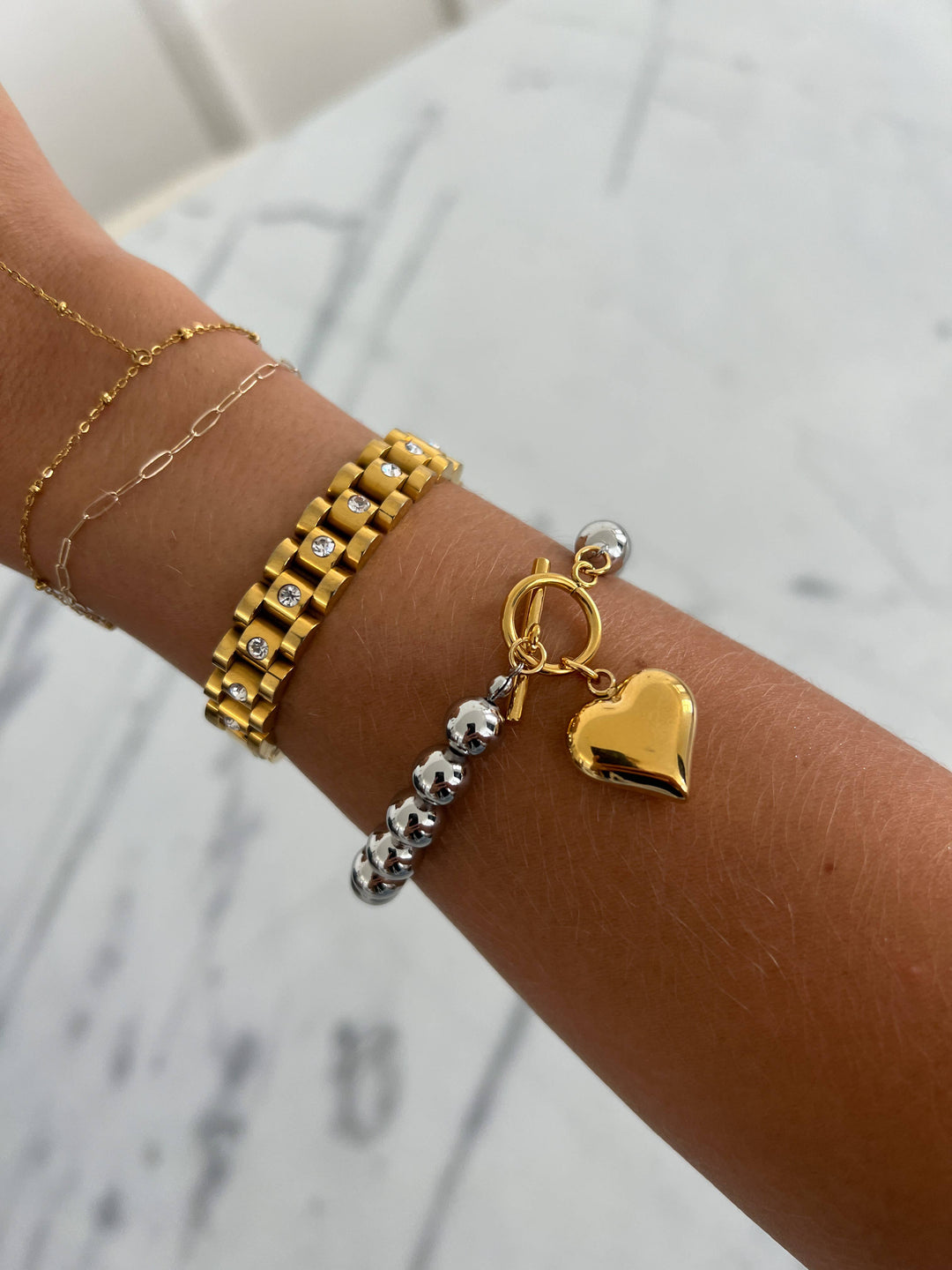 Glam Heart Bracelet (Water Resistant)