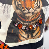 Jewel Collared Tiger Witch Patch Tee (Black)