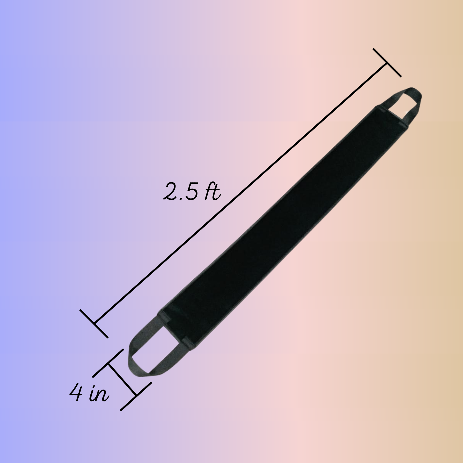 Self-Tanning Back Applicator Strap with dual handles for easy, streak-free tanning application