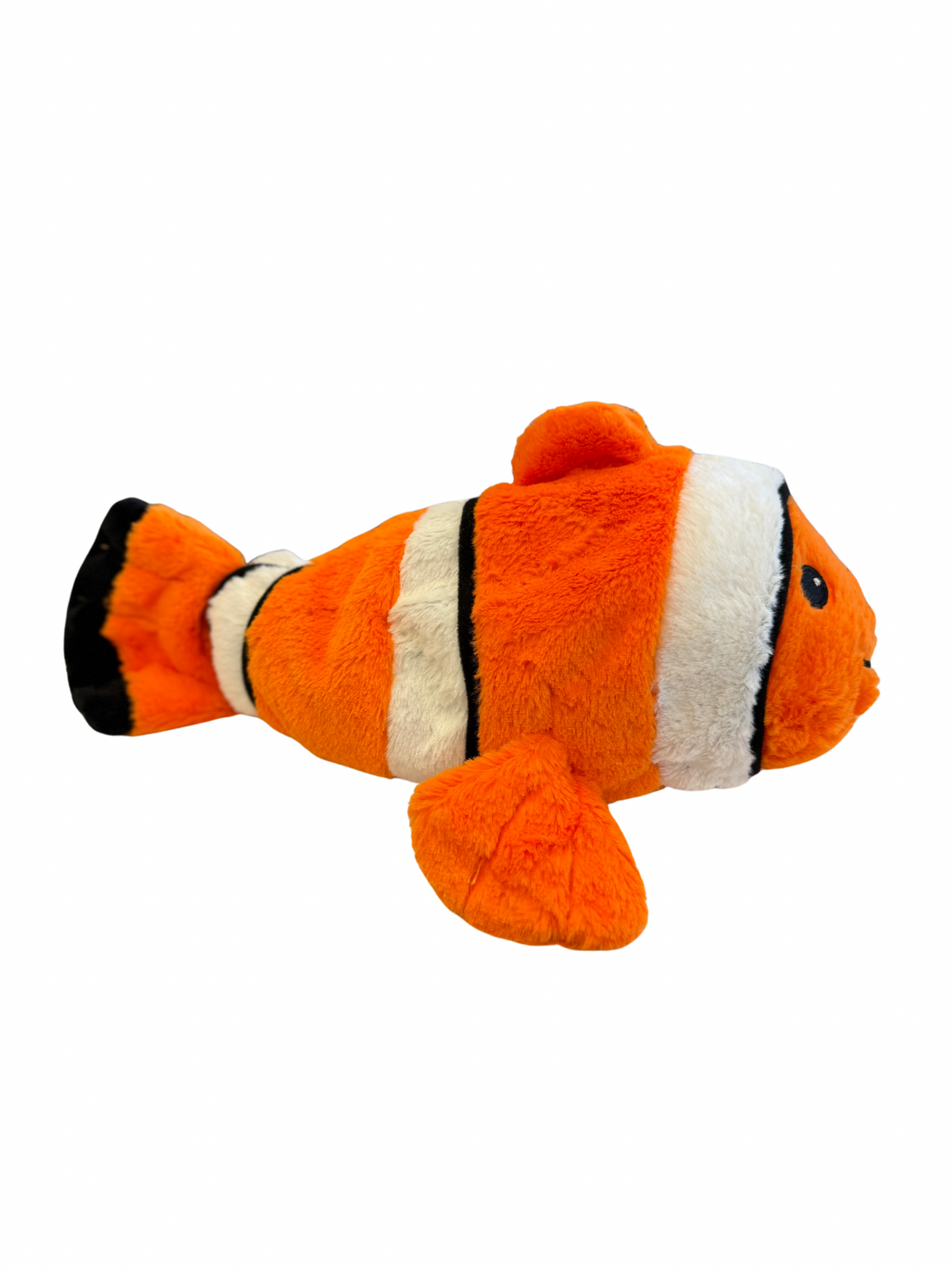 Orange and white Clown Fish Warmies® plush, microwavable, lavender-scented, and weighted for comfort, safe for all ages.