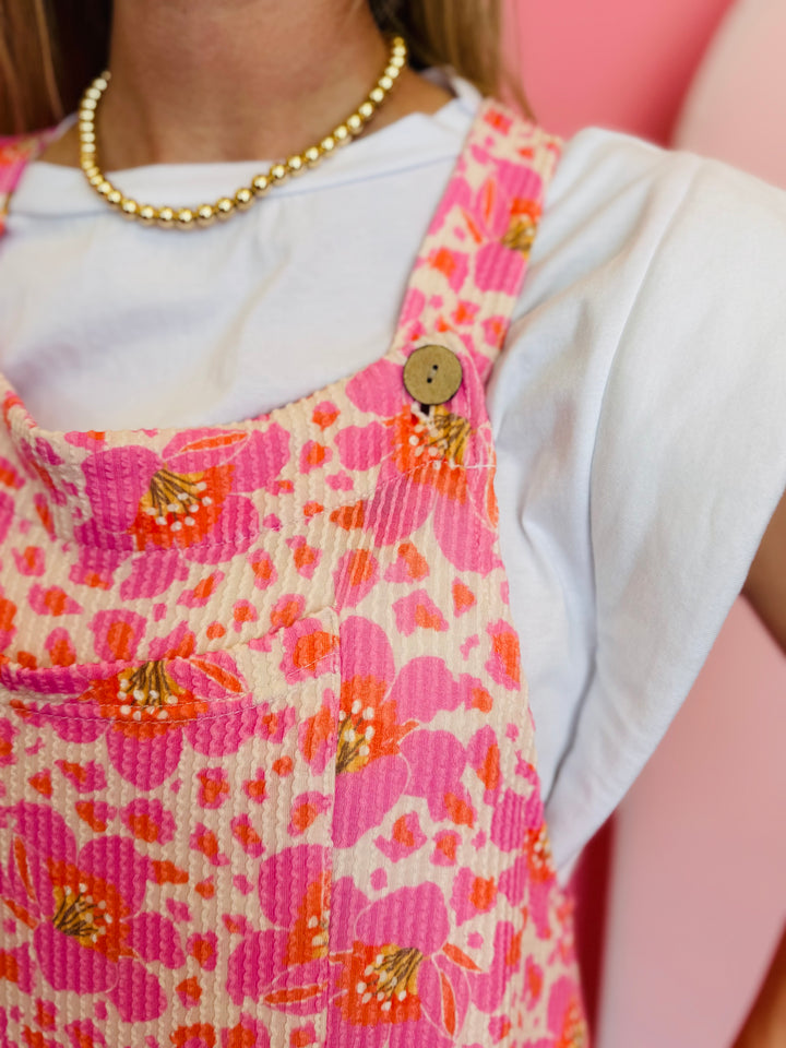Pink Cassidy Floral Boho Overalls