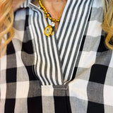 Black Gingham Top