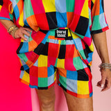 Burnt Toast Color Theory Checkered Plisse Short Set