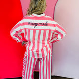 Pink Striped Vacay Lounge Top