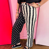 Black & White Polka Dot & Stripe Pants