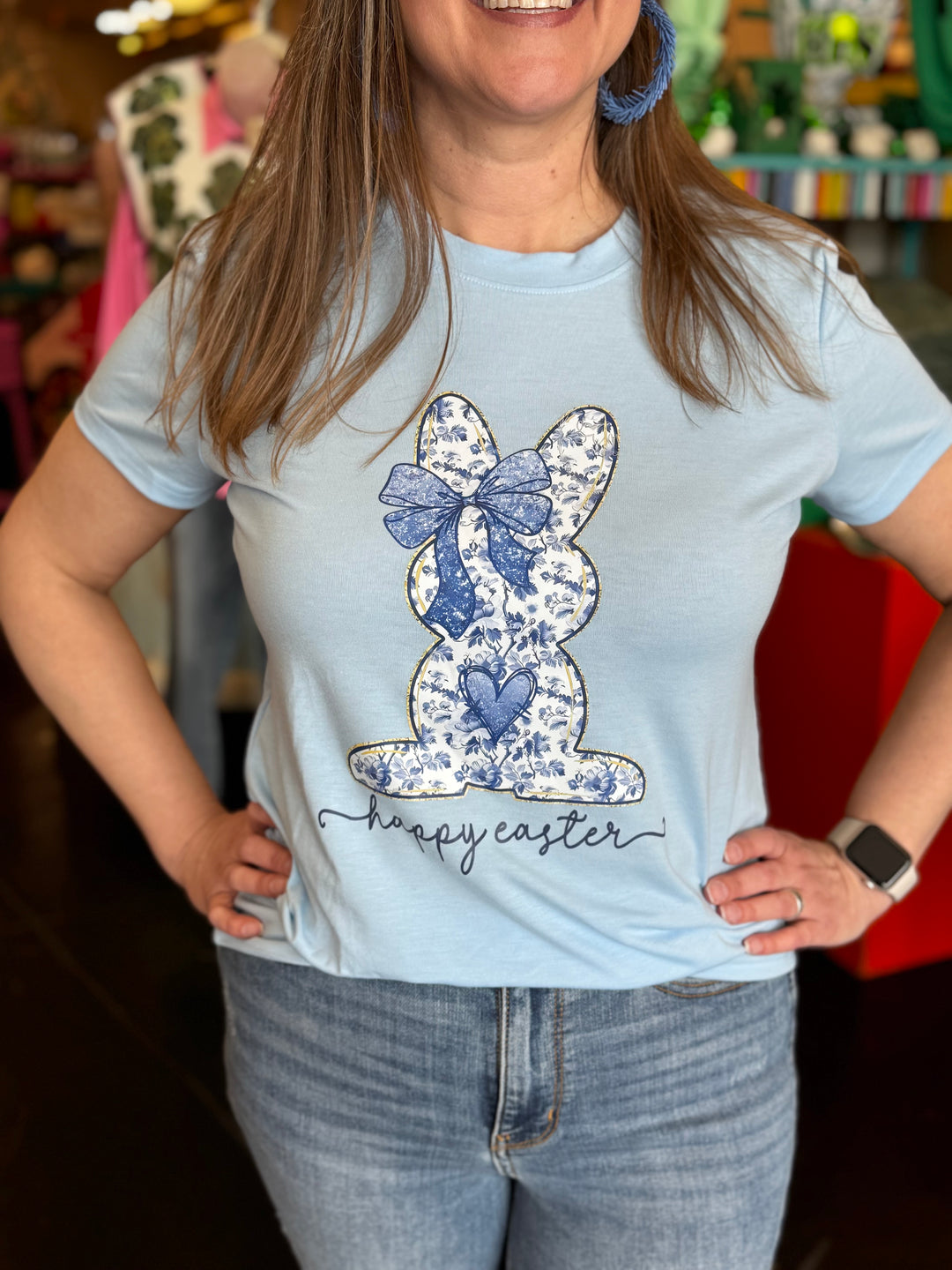 Blue Chinoiserie Bunny Tee