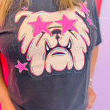 Bulldogs Pink Star Mascot Tee