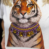 PREORDER: Jewel Collared Tiger Tee (White)