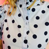 Blue Polka Dot Top