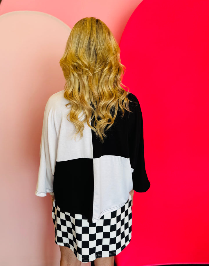 Huddle Up Black Color Block Top