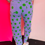 Poppy & Pine Purple & Green Polka Dot Barrel Pants