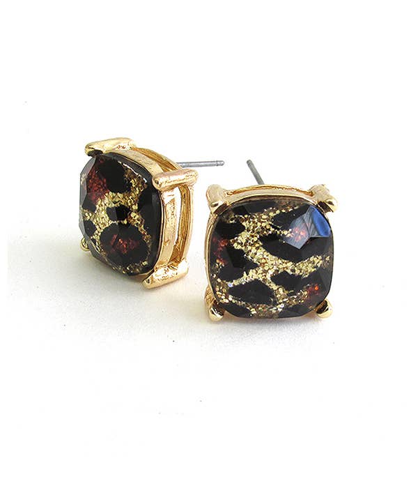 leopard stud earrings