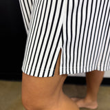 Black Striped Collared Shirt Dress