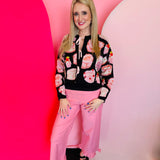 Queen Of Sparkles Black Cakes & Pastries Tie Up Sweater