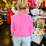 Candy Pink Brushed Hacci Sweater