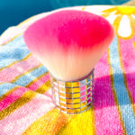 Desert Bronze face and hand applicator brush with rhinestone handle and pink ombré bristles