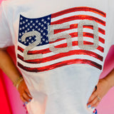 Blingy 250 Sequin Flag Tee