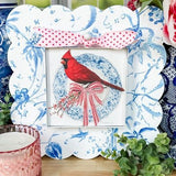 Blue Chinoiserie Scallop Display Board