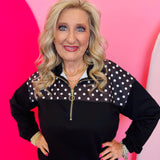 Mia After Dark Polka Dot Printed Pullover