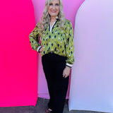 Olive Diamond Pattern Top