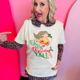Leopard Merry Christmas Y'all Tee