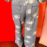 Football Print Wide Leg Pants