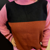 Pink & Rust Colorblock Sweater