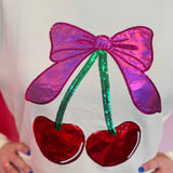 Cherry Bow Luxe Pullover