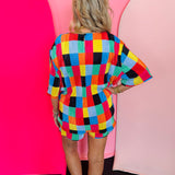 Burnt Toast Color Theory Checkered Plisse Short Set