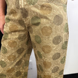 Vintage Olive Polka Dot Barrel Jeans