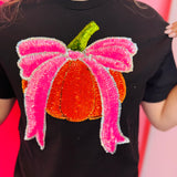 Sequin Bow Pumpkin Tee