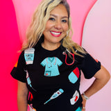 Sequin Nurse Things Top
