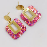 Pink Confetti Luxe Drop Earrings
