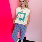 Poppy & Pine Purple & Green Polka Dot Barrel Pants