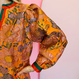 Pumpkin Floral Jacquard Top