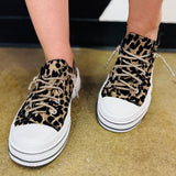 Leopard Lace-Up Sneakers