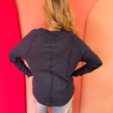 Navy Raglan Top