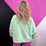 Pastel Haunt & Sparkle Button Down Pullover