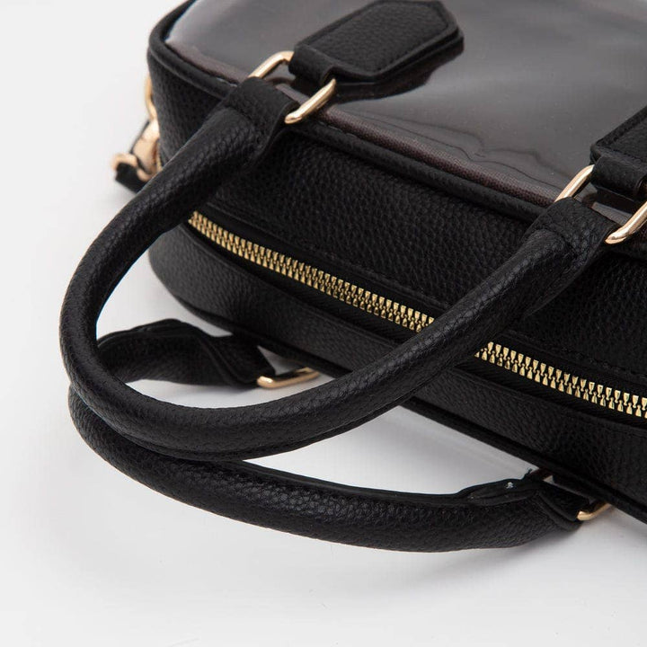 Black Clear Plastic Top Handle Crossbody
