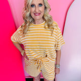 Mustard Striped Comfort Set