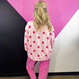 Polka Dot Mockneck Pullover