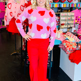 Pearl Embellished Heart Sweater