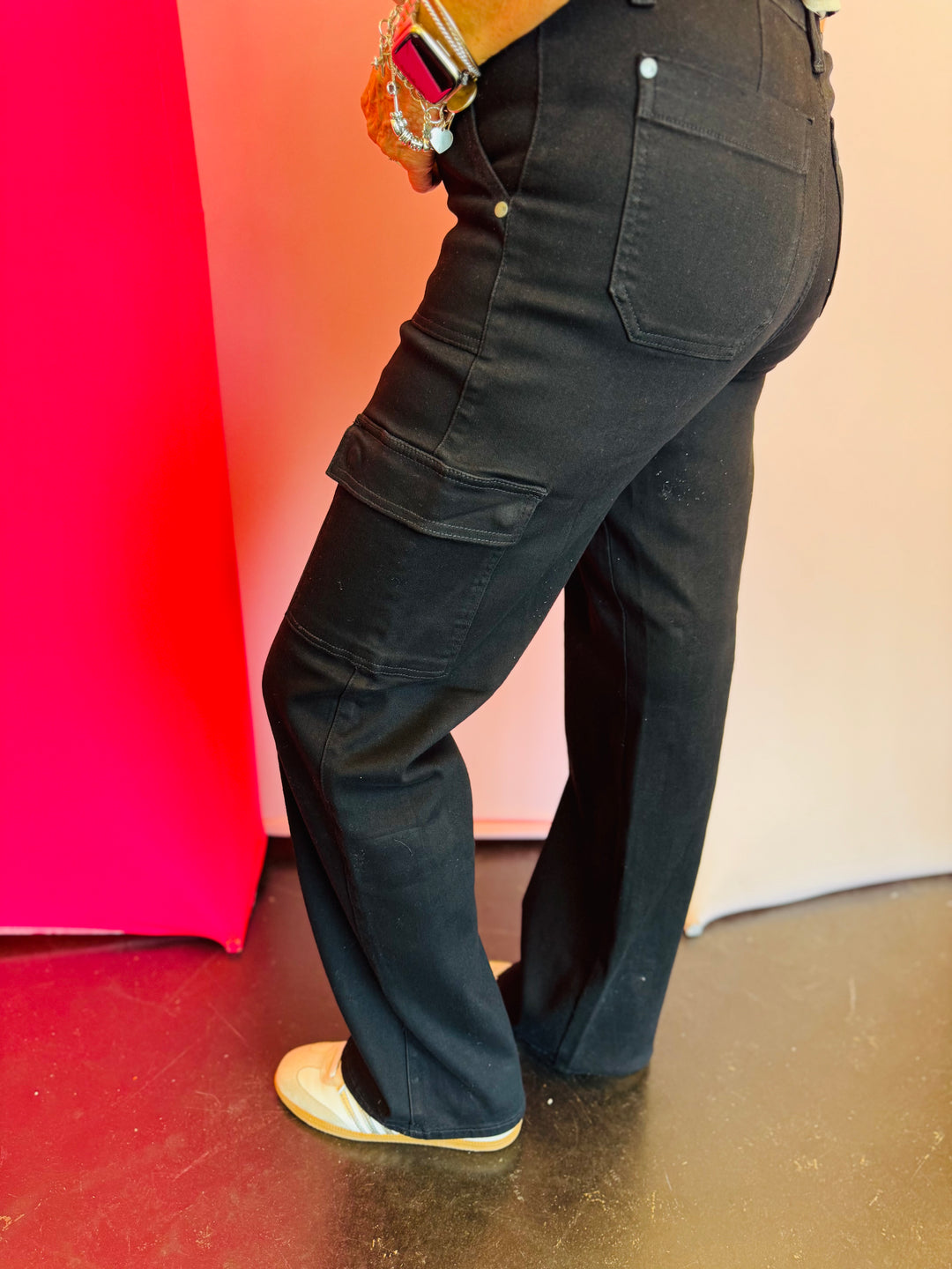 Judy Blue Black Denim Cargo Jeans